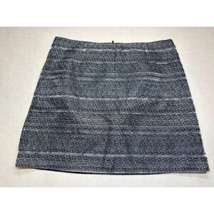 Armani Exchange Skirt 6 Gray Black Striped Pencil Straight Short Lightweight New
